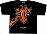 Children's Black T-Shirt With Printed Giraffe