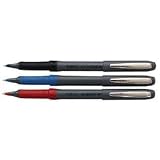 BIC GREM11-BK BIC Grip Stick Roller Ball Pen, Gray Barrel, Black Ink, Micro Fine Pt, 0.50 mm, Box of 12