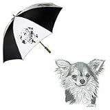 Chihuahua Longhair Umbrella by Porcelain by Rosalinde (60' Arc)