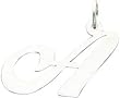 Fancy Cursive Letter "A" Charm 14k White Gold