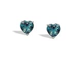 14K White Gold Heart Created Alexandrite Stud Earrings
