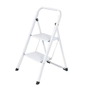NEW HIGH QUALITY WHITE 2 STEP FOLDING LADDERS