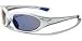 Sunglasses - Men's Wrap Around Silver Sports Light Weight Comfort Fit Sunglasses With Blue Smoked Lenses Men's Atlantis Sunglasses + Free Protective Case, Cloth & Matching Sports Cord