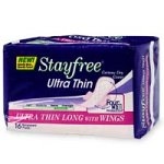 Buy Stayfree Ultra Thin Long Maxi Pads with Wings, 16-Count Packages (Pack of 6)
