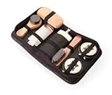 Travel Men's Shoe Shine set in Black Leather case