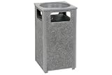 Stone Panel Trash Sand Urn Gray 17-1/2 Square X 32H