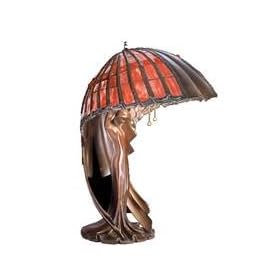 Meyda Tiffany 49881 Table Lamp, Antique Patina Finish with Stained