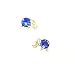 Jewelry : 14k Yellow Blue CZ Childrens Elephant Earrings