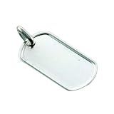Sterling Silver Dog Tag Pendant - Medium