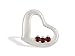 14K White Gold Genuine Round Garnet Heart Pendant