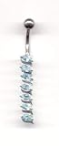 Twist Dropper Navel Bar in Aqua