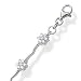 Wavy style with alternating clear CZ flowers Solid Sterling Silver 7 1/4 Bracelet