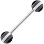 BLACK TIE Stripe Barbell Tongue Ring