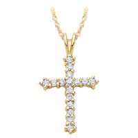 10kt. Gold, 1 4 ct. tw. Diamond Cross Pendant by Fred Meyer Jewelers