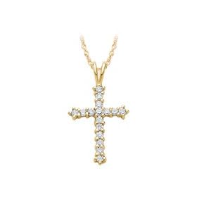 10kt. Gold, 1 4 ct. tw. Diamond Cross Pendant by 