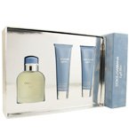 D & G LIGHT BLUE by Dolce & Gabbana For men SET-EDT SPRAY 2.5 OZ & AFTERSHAVE BALM 1.6 OZ & SHOWER GEL 1.6 OZ(Fragrance - Gift Sets)
