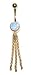 Synthetic blue opal and gold belly button ring