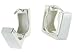 Jewelry : High Polished Sterling Silver Huggies Earrings "Square Shape" (1/2"X1/4") (14mmx6mm)