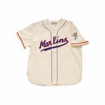 1957 Miami Marlins Throwback Authentic Home Flannel Jersey (Sizes Small-XX-Large) with #26 from Ebbets Field Flannels