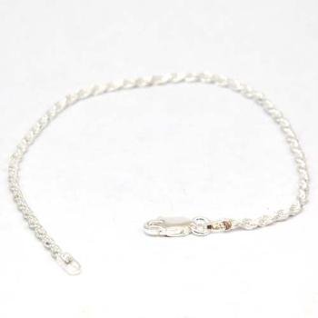 Olivia - Feines Diamantgeschliffenes Damen Armband Seilkettchen aus 925/Sterling Silber -17.5cm- CL40
