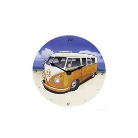 JAUNE CAMPER VAN MUR Van Surf CLOCK