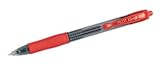 G2 Retractable Gel Ink Roller Ball Pen, Clear Barrel, Red Ink, Fine, 0.40 mm