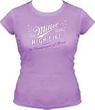 Miller High Life Logo Print Junior Ladies Lilac Top