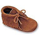 Infants' Minnetonka Fringe Bootie - Tan Suede