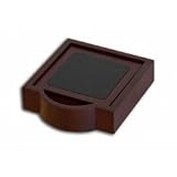 Walnut and Leather Coasters - With Holder (Walnut/Leather) (1.5H x 5.5W x 6.25D)
