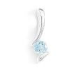 5mm Round Blue Topaz Curved Bail Slide 5mm Round Blue Topaz Curved Bail Slide