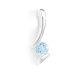 Sterling Silver 5mm Round Blue Topaz Curved Bail Slide