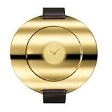 Calvin Klein - cK ray - gold pvd - brown leather strap