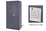 Mobile Electronic Locking Storage Cabinet 36x24x84 Charcoal