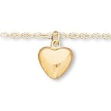 14K Yellow Gold Children's Puffed Heart Pendant w/15 Chain