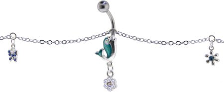 Crystalline DOLPHIN Charm Dangle BELLY CHAIN