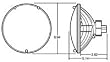 Truck-Lite Complex Reflector Headlamp 7'' Bulb Replaceable 27004