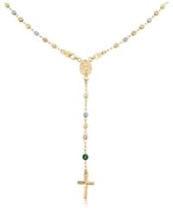 Rosary Beautifully Crafted in 14K Tri-color Gold - 283-08