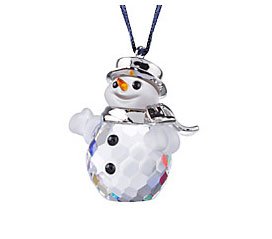 S681337: SWAROVSKI CRYSTAL SNOWMAN RHODIUM ORNAMENT