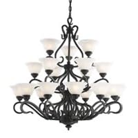 Landmark Lighting - 259-BK: Buckingham 21-Light Chandelier in Matte Black by Landmark