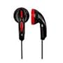 BLACK/RED EARBUD EARPHONES GREAT SOUNDING & FASHIONABLE