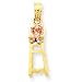 14k Two-tone High Chair With Baby Pendant