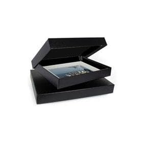 Archival Methods Onyx 14 x 14 x 2 Portfolio Box, 14.25 x 14.25, Black Buckram / Black Lining.