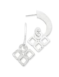 Sterling Silver Geometric Hammered Dangle Swirl Earrings QE3388"