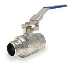 Industrial Grade 1PYY3 Ball Valve, Brass, 3/4 In NPT M x F