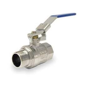 Industrial Grade 1PYY6 Ball Valve, Brass, 1 1/2 In NPT M x F