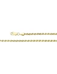 3mm Diamond-Cut Rope Chain 14K Yellow 7 Inch Ch514