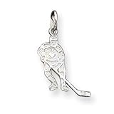 Sterling Silver Hockey Player Charm