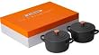 Le Creuset Black & Gold Stoneware Set Of 2 Mini Casseroles