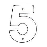 #5 House Number Brass