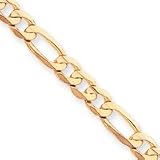 14k 7.5mm Concave Open Figaro Chain Anklet - 9 Inch